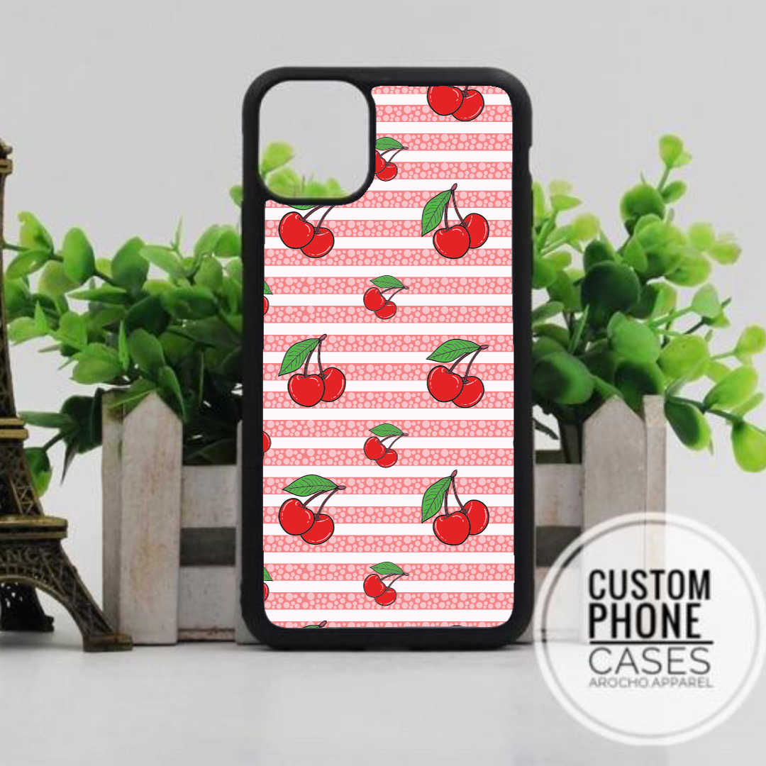 STRIPED CHERRIES PHONE CASE