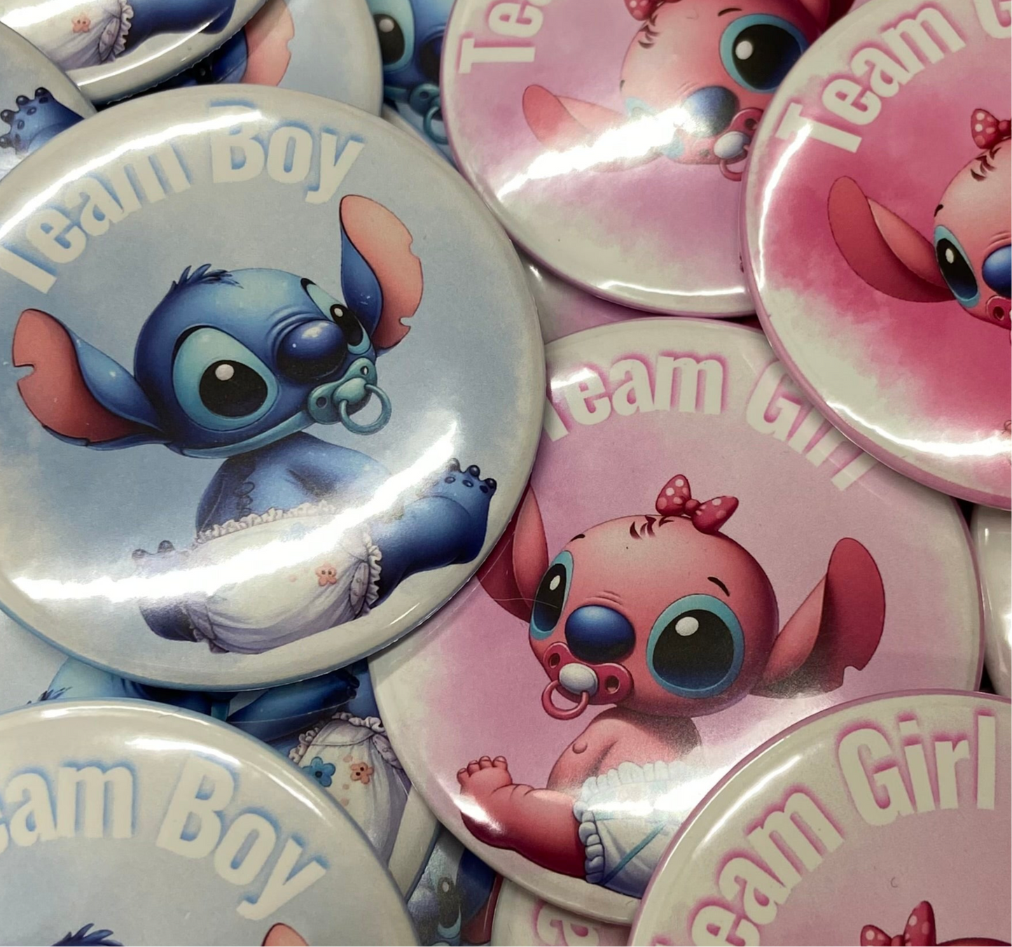 20 Gender reveal pin back 10A-10 S