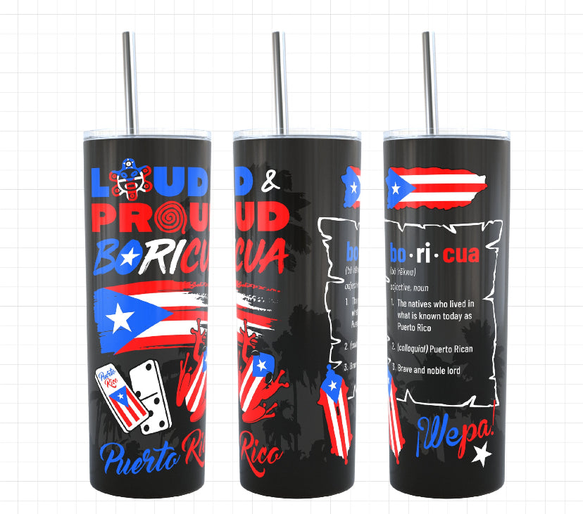 Loud proud boricua tumbler