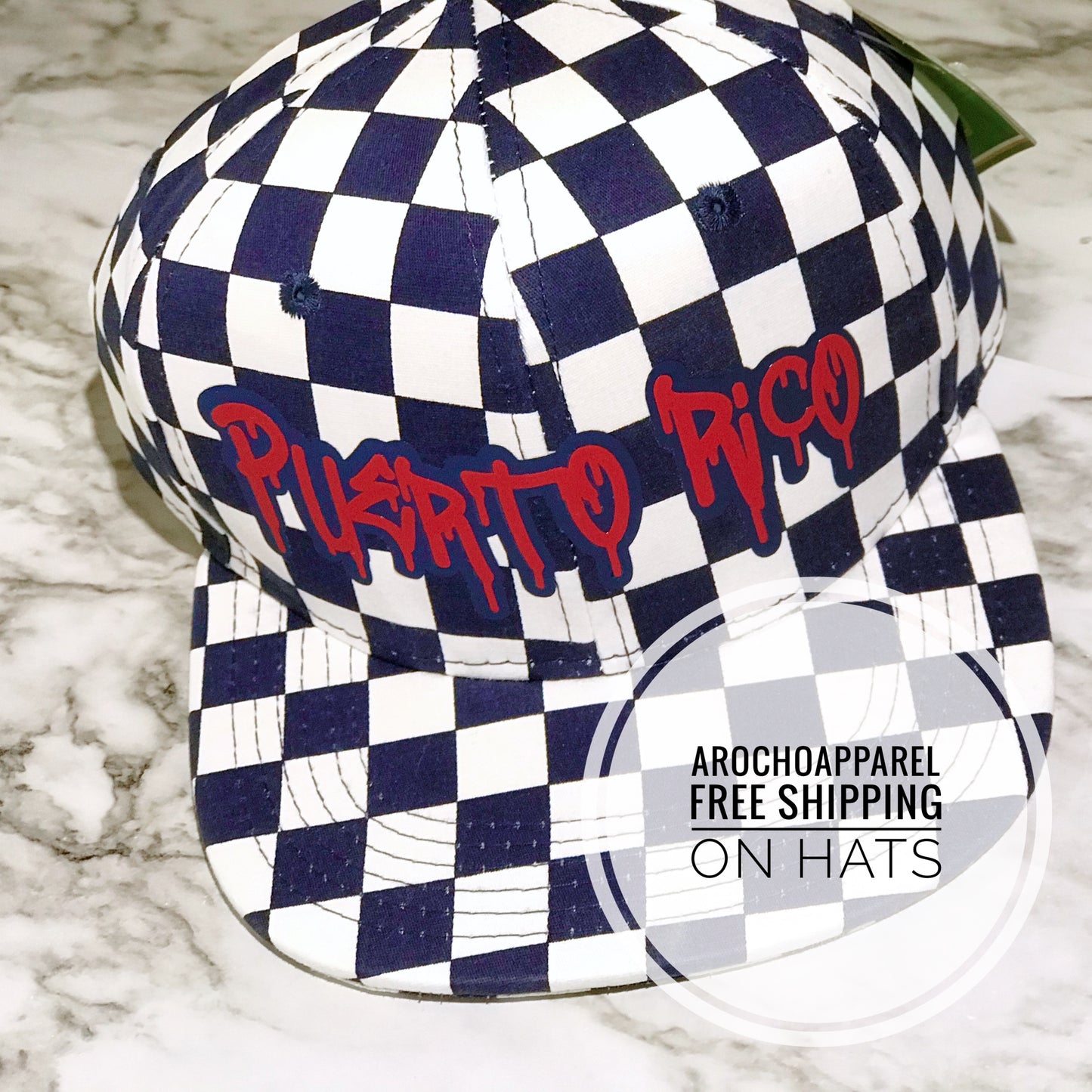 Puerto Rico Checkered SnapBack (NAVY)