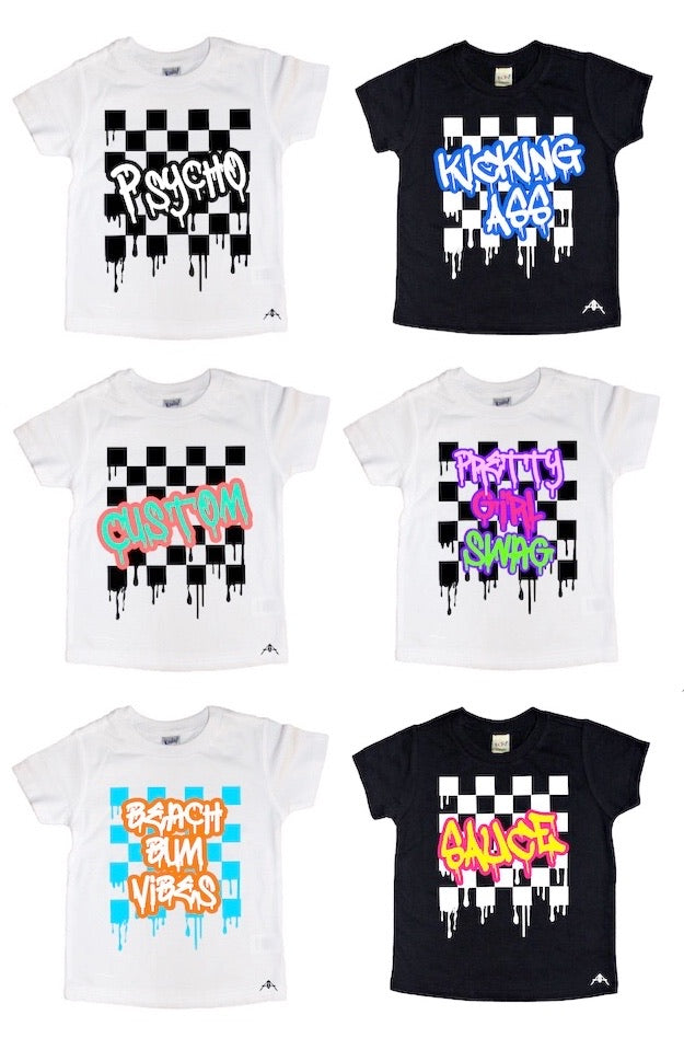 Drip checkered tees