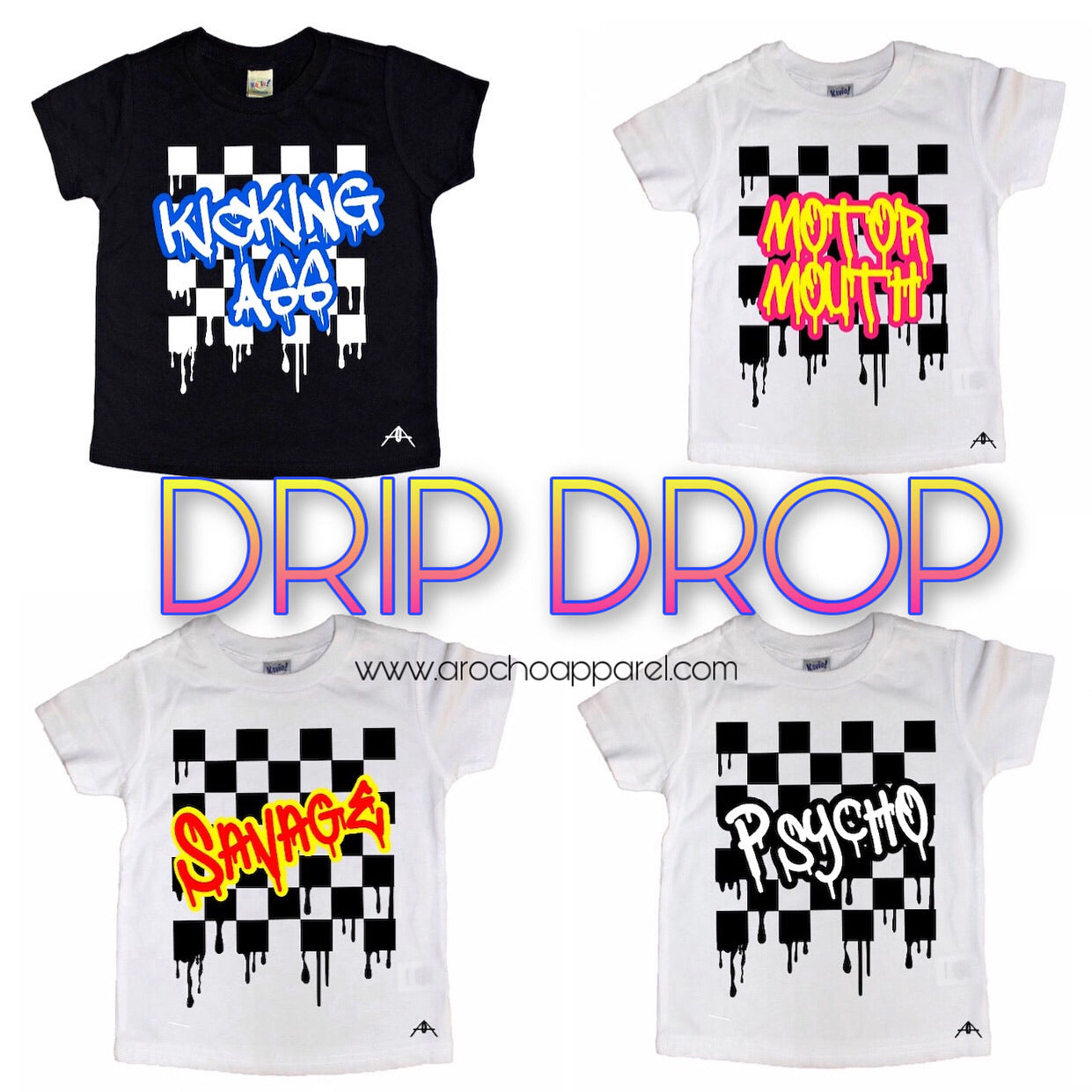 Drip checkered tees