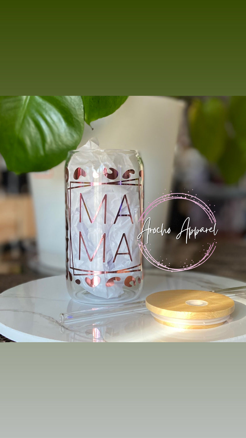 Mama cheetah glass can