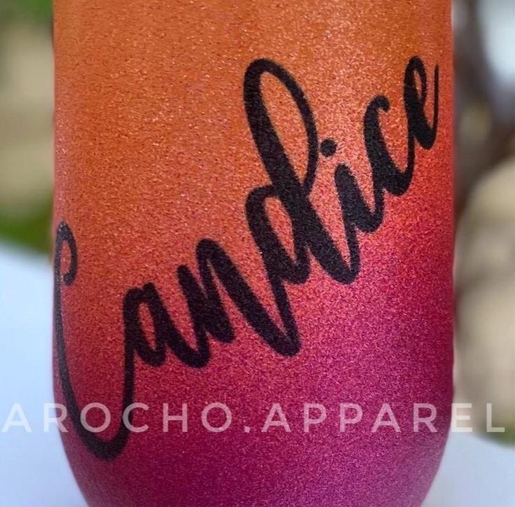 Pink Ombré Glitter water bottle ( i got a good heart but this mouth)