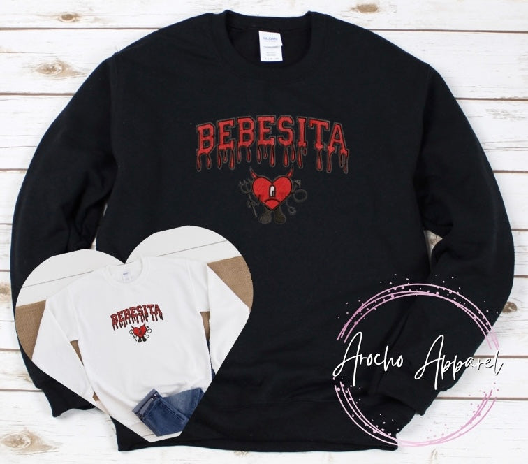 Bebesita devil heart Adult crewneck