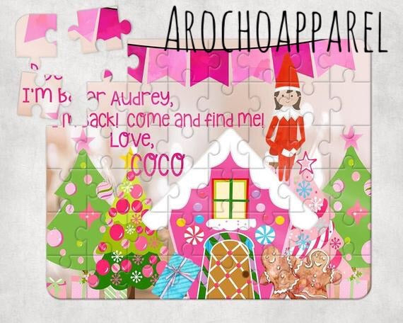Pink ginger bread house elf puzzles