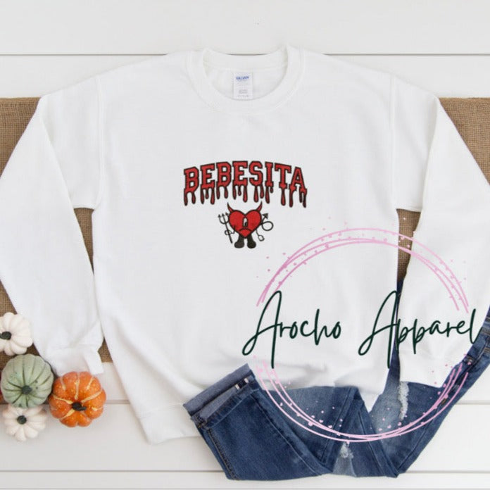 Bebesita devil heart Adult crewneck