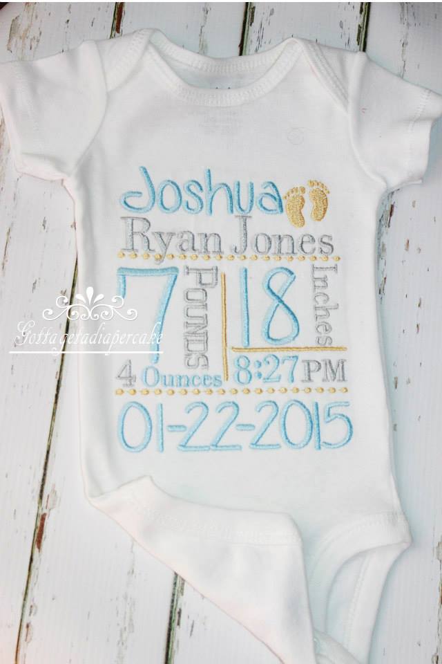 Birth announcement bodysuit /onesie