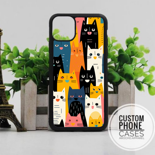 ABSTRACT CATS PHONE CASE