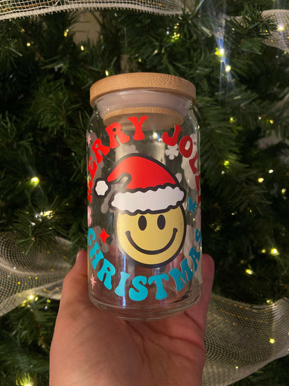 Jolly Christmas GLASS CAN