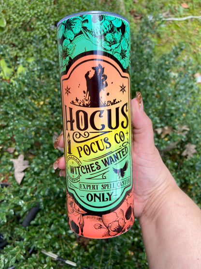 Hocus pocus witches wanted 20 oz Tumble green