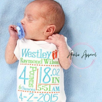 Birth announcement bodysuit /onesie