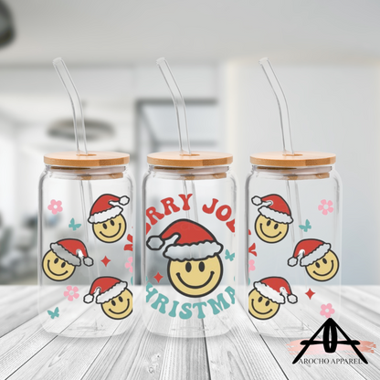 Jolly Christmas GLASS CAN