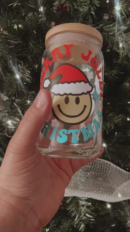 Jolly Christmas GLASS CAN