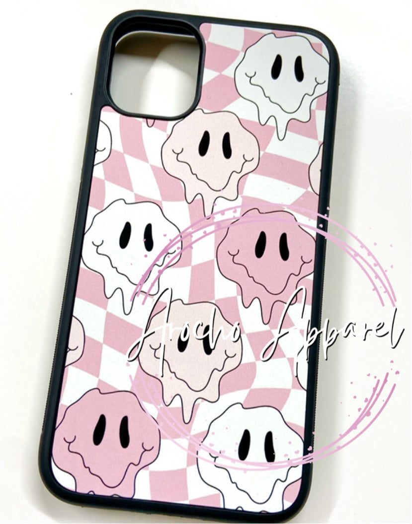 Pink smiley phone case