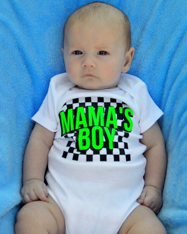 Mama's boy checker bodysuit