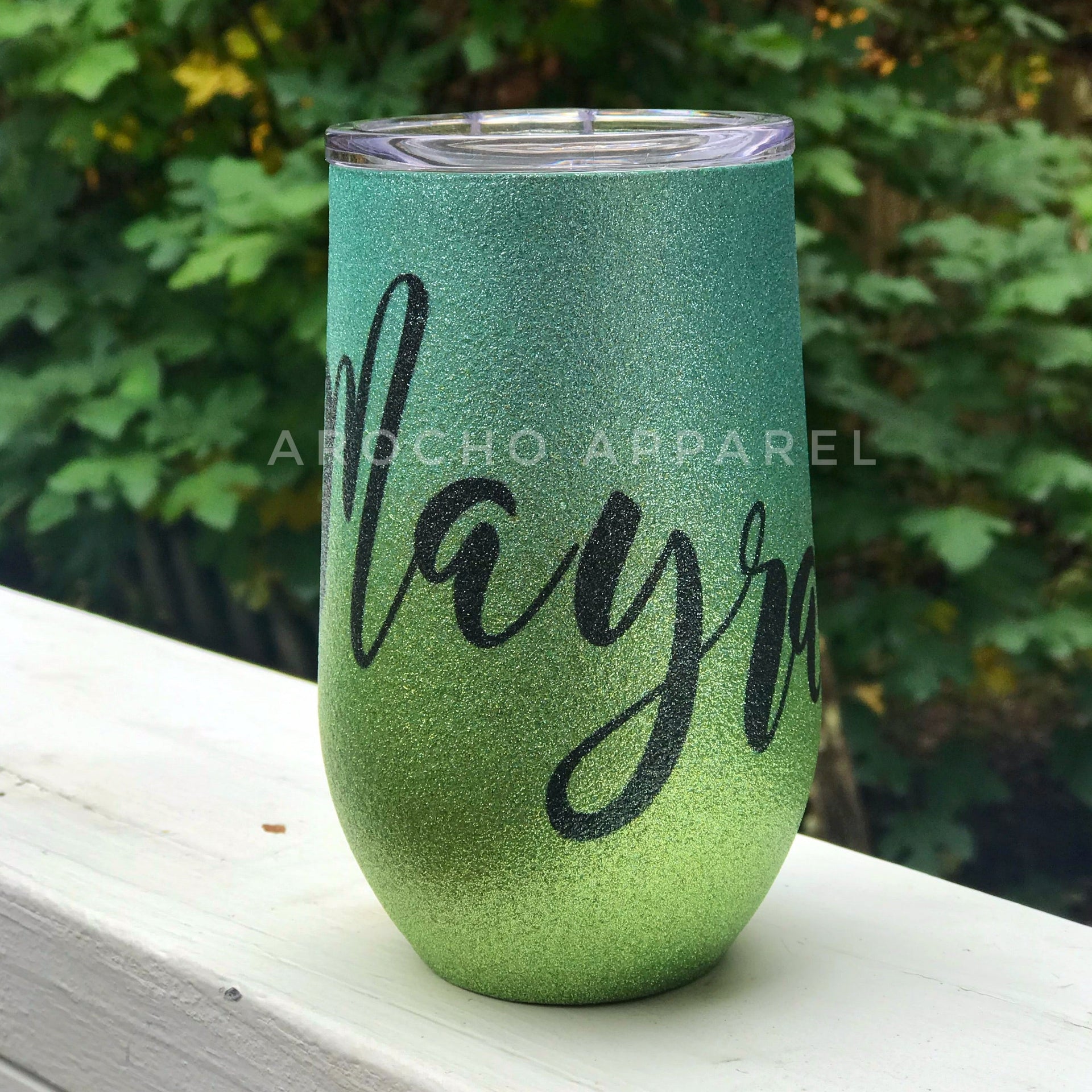 Blue Ombré Glitter wine tumbler